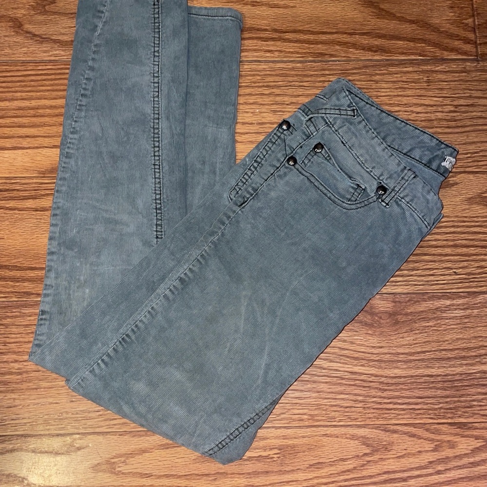 Womens Free Peoples gray corduroy skinny jeans size 28
